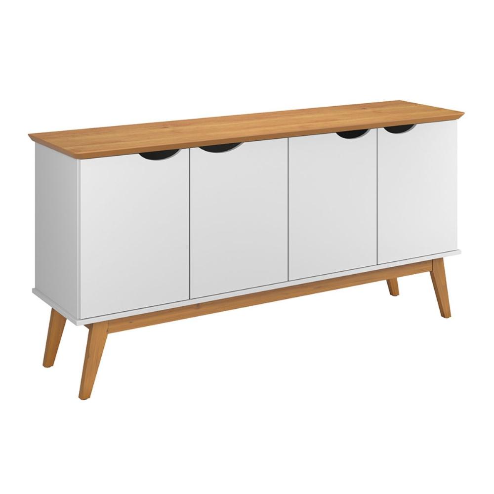 Buffet com Portas Colatina Branco Acetinado Cinamomo