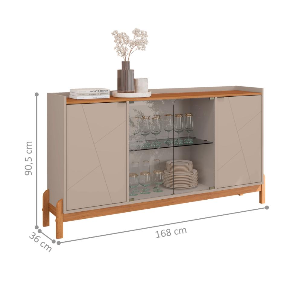 Buffet e Cristaleira Morris Off White Cedro