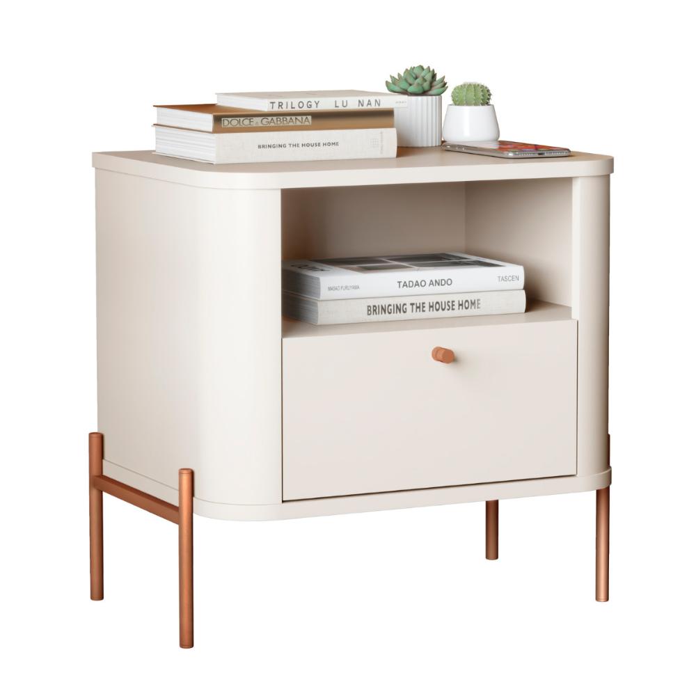 Cômoda Pequena Filadelfia Off White Bronze