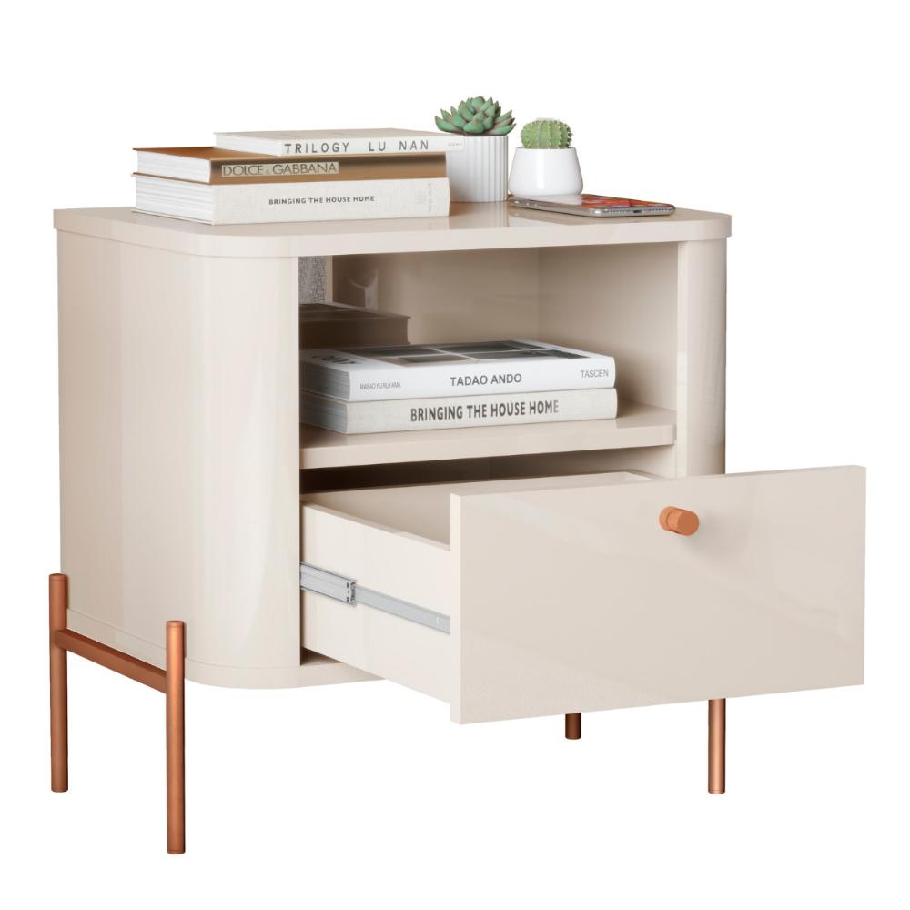 Cômoda Pequena Filadelfia Off White Bronze