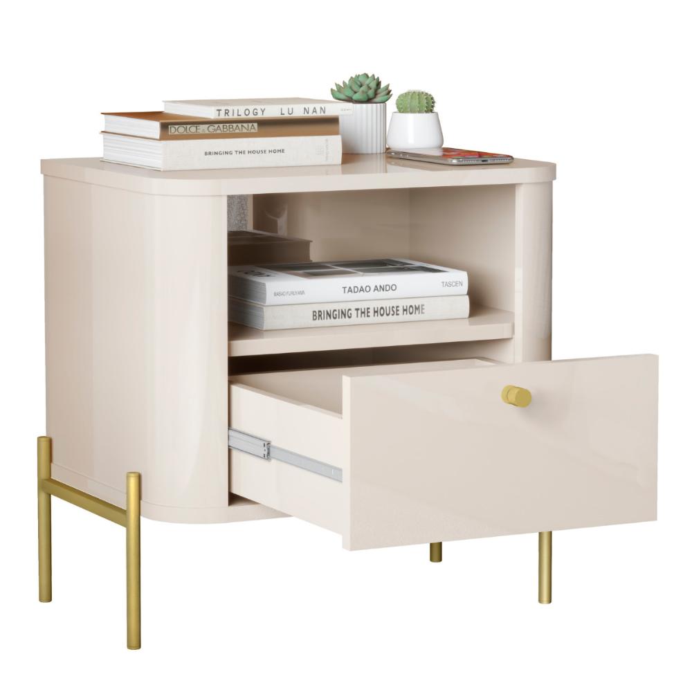 Cômoda Pequena Filadelfia Off White Dourado