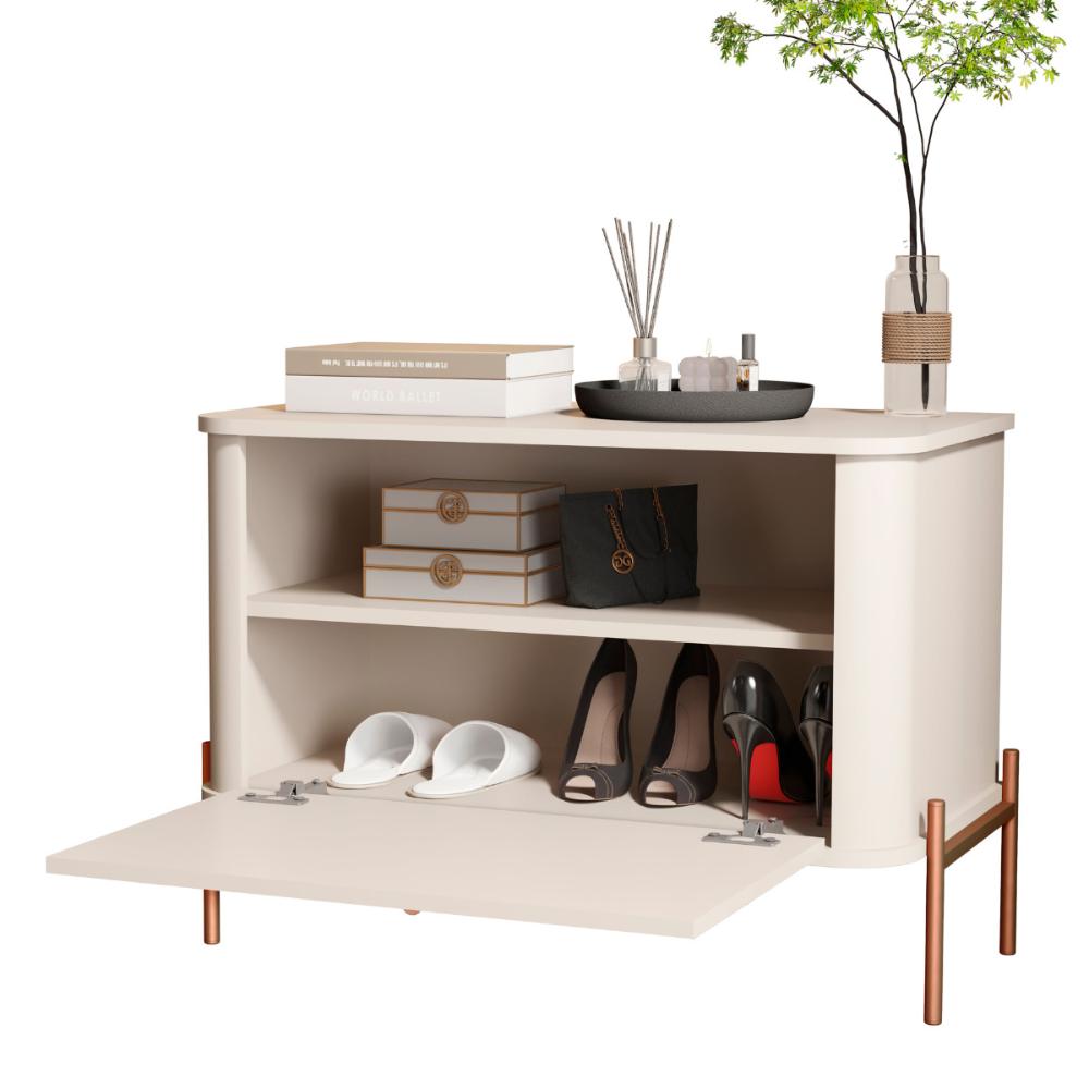 Cômoda Pequena Irondale Off White Bronze