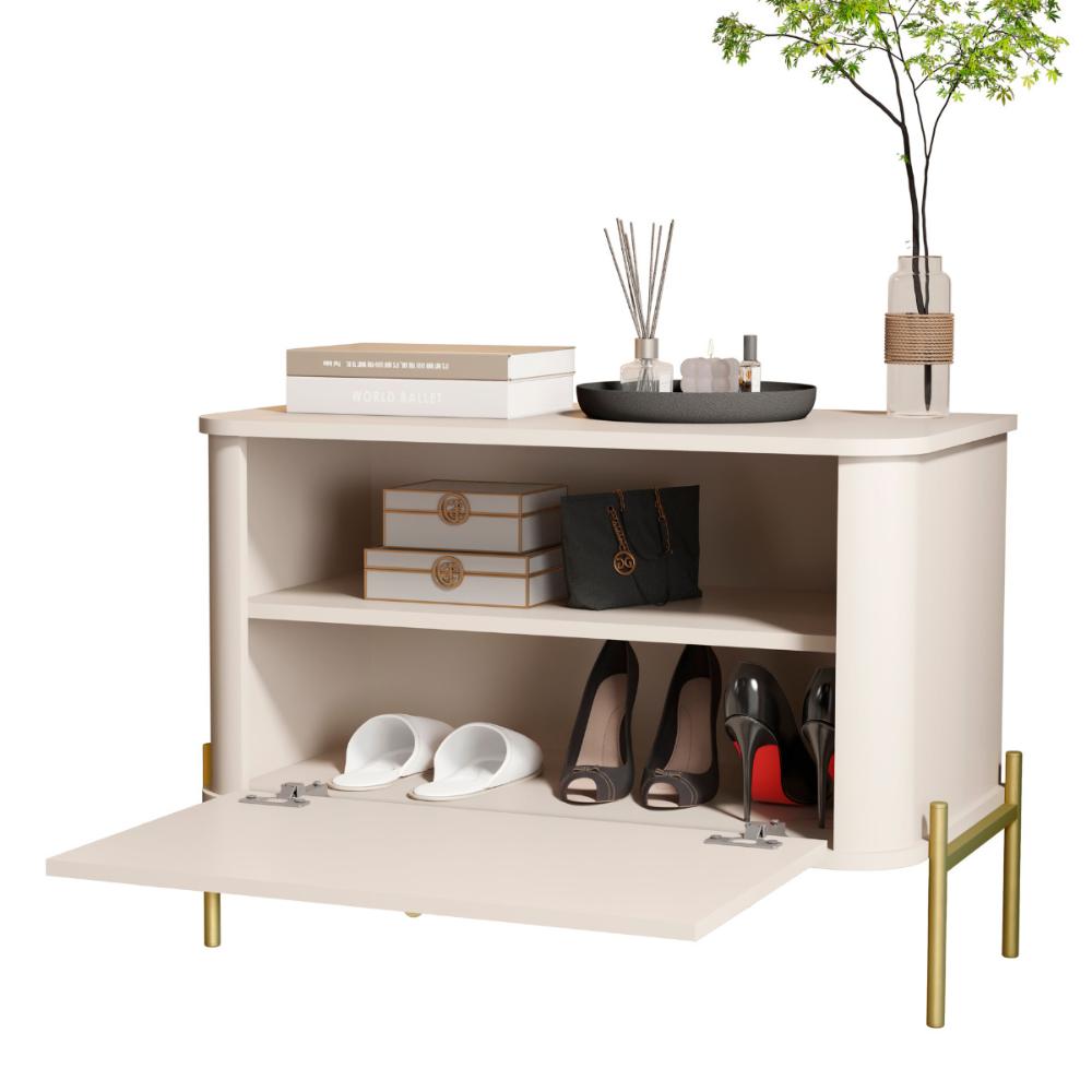 Cômoda Pequena Irondale Off White Dourado