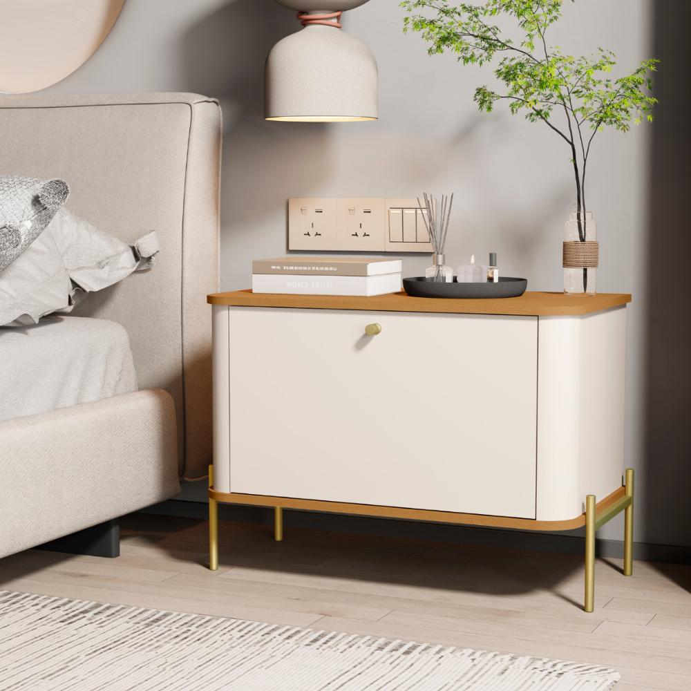 Cômoda Pequena Irondale Off White Nature Dourado