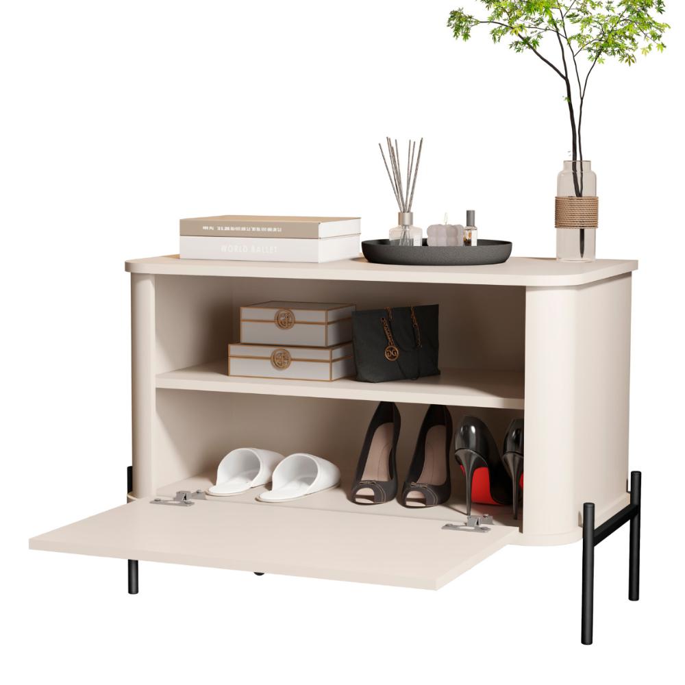 Cômoda Pequena Irondale Off White Preto