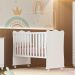 Cômoda e Berço com Rodizio Inglaterra Branco Branco