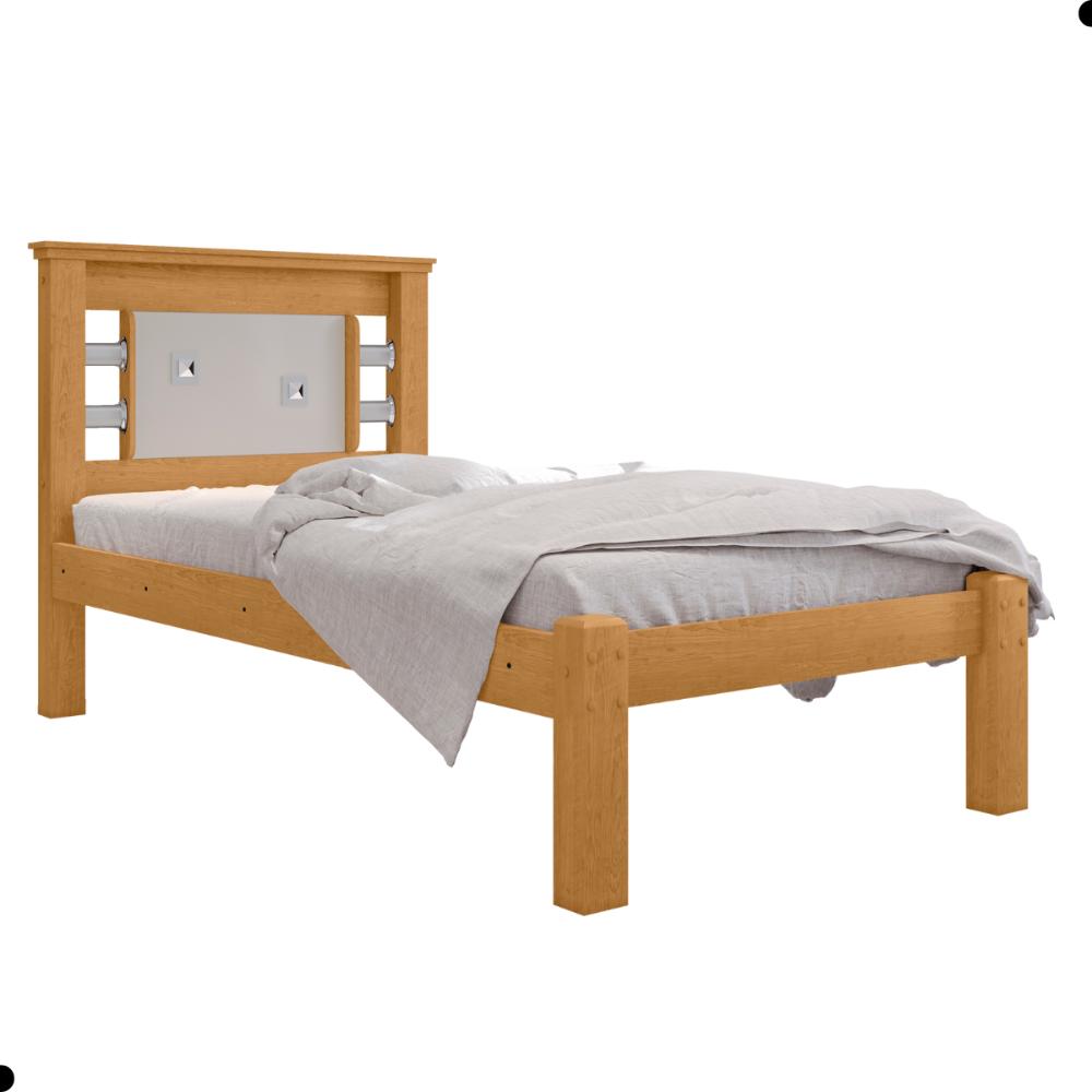 Cama  Solteiro Flex Lages Com Colchão Naturalle Off White
