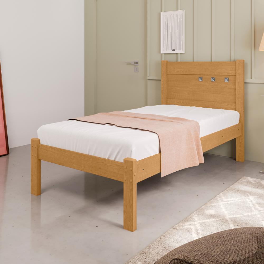 Cama  de Solteiro Flex Guaraci Com Collchão Naturalle Off White