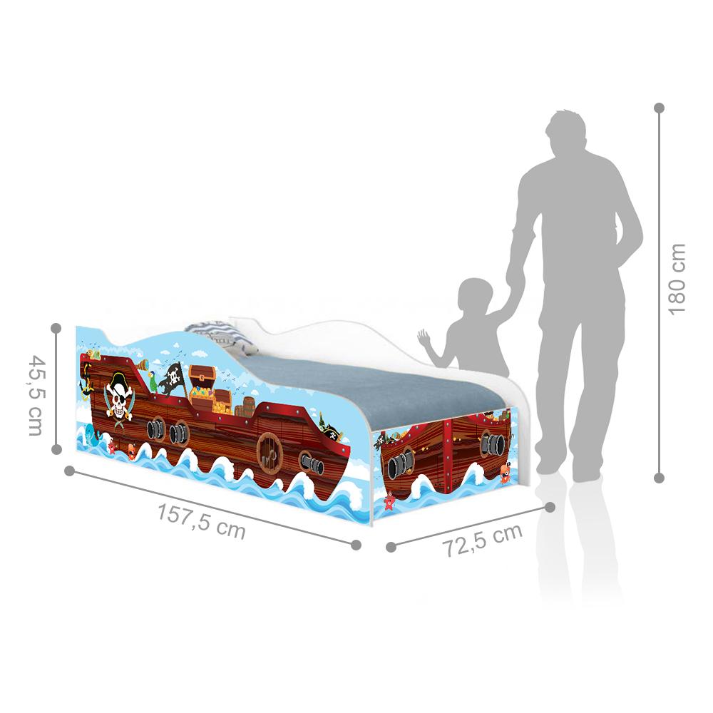 Cama Carro Infantil Quarto Divertido Menino Menina - navio pirata