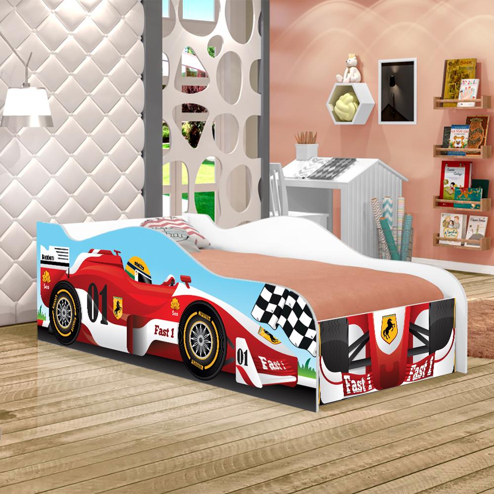 Cama Carro Solteiro Divertida Quarto Infantil - Fórmula 1