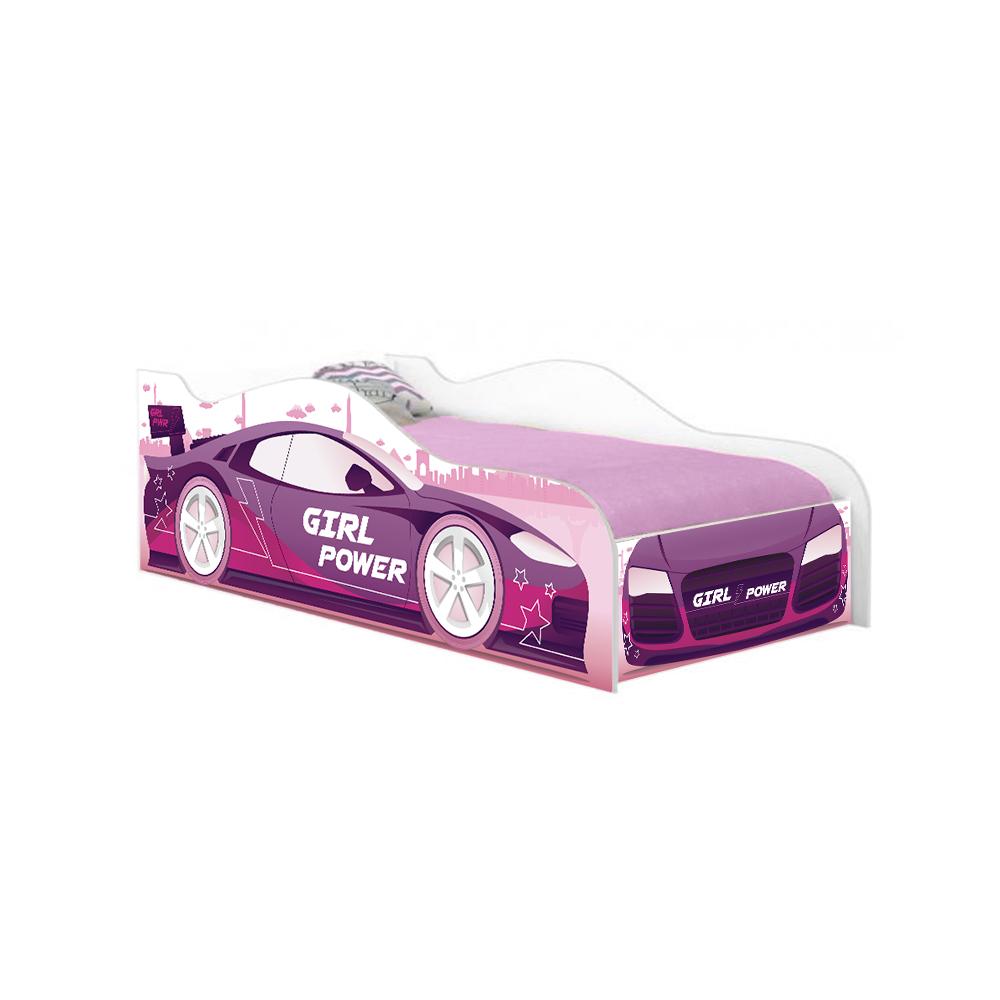 Cama Carro Solteiro Divertida Quarto Infantil - Rosa