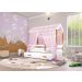 Cama Montessori Com Auxiliar Reu Led E Dossel - Rosa