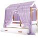 Cama Montessori Com Auxiliar Reu Led E Dossel - Rosa