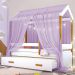 Cama Montessori Com Auxiliar Reu Led E Dossel - Rosa