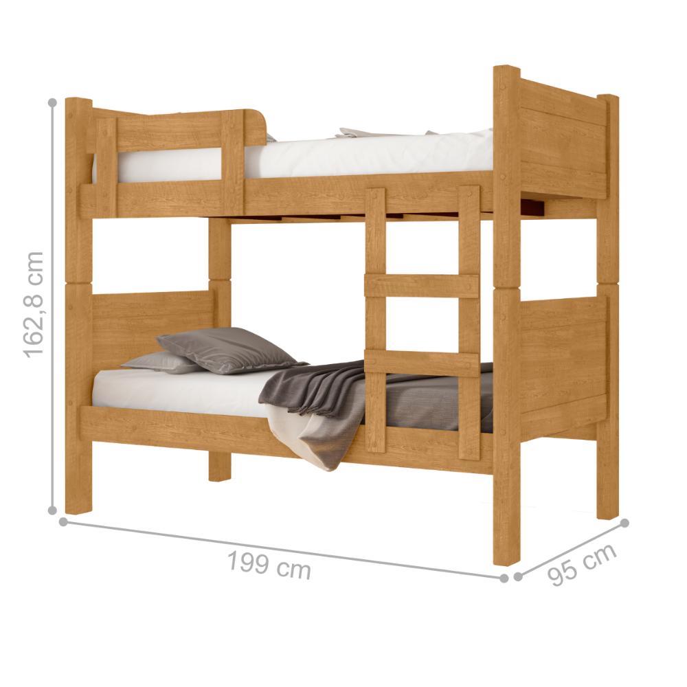 Cama Solteiro Beliche Com Colchão Buriti Naturalle