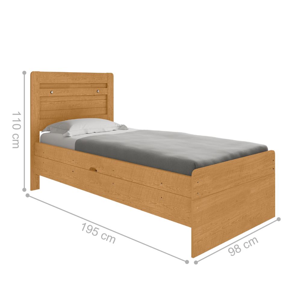 Cama com Baú de Solteiro Flex Cuiabá Naturalle Off White