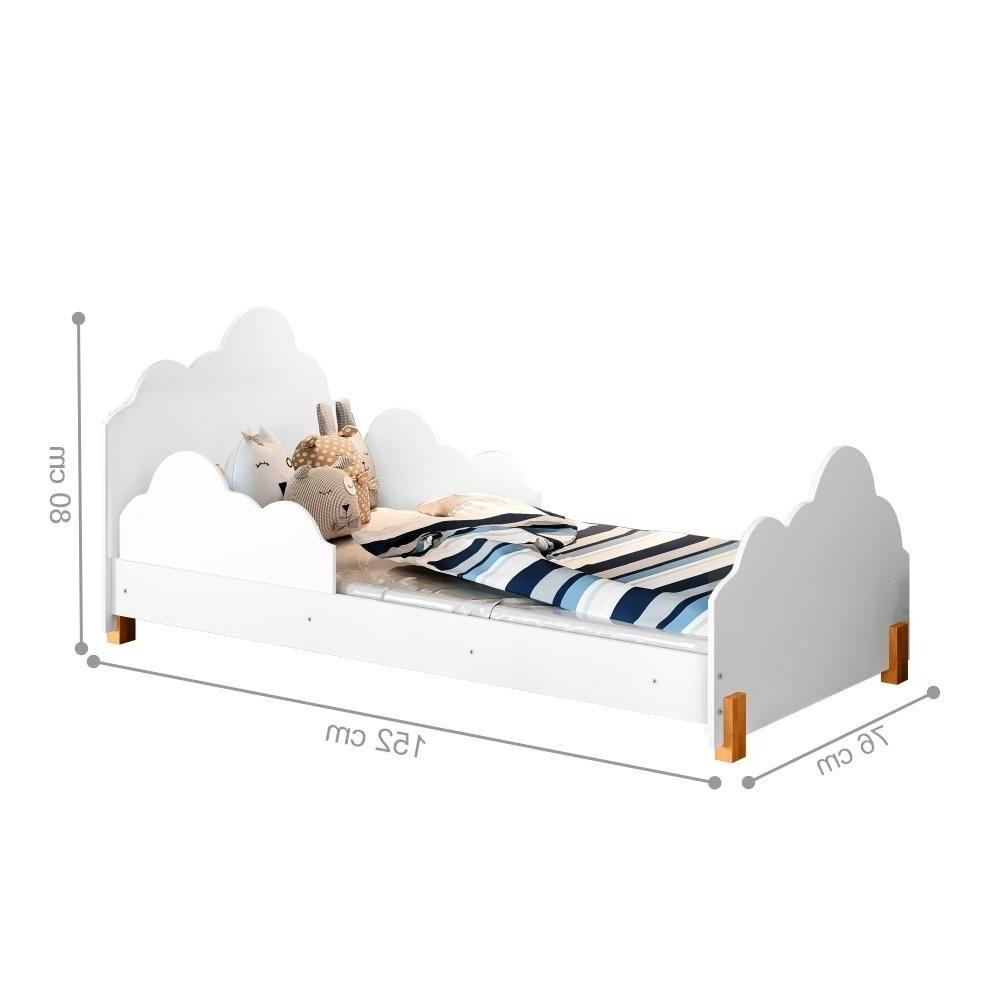 Cama com Colchão Juvenil Princesa Aline Branco e Mel 