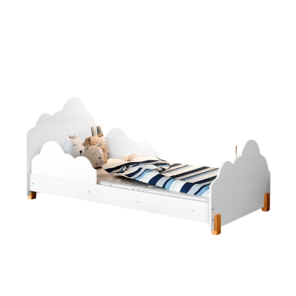 Cama com Colchão Juvenil Princesa Aline Branco e Mel 