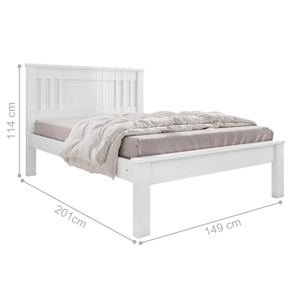 Cama de Casal com Pés Italva Branco