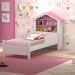 Cama de Solteiro Carvalho Branco/Rosa