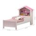 Cama de Solteiro Carvalho Branco/Rosa