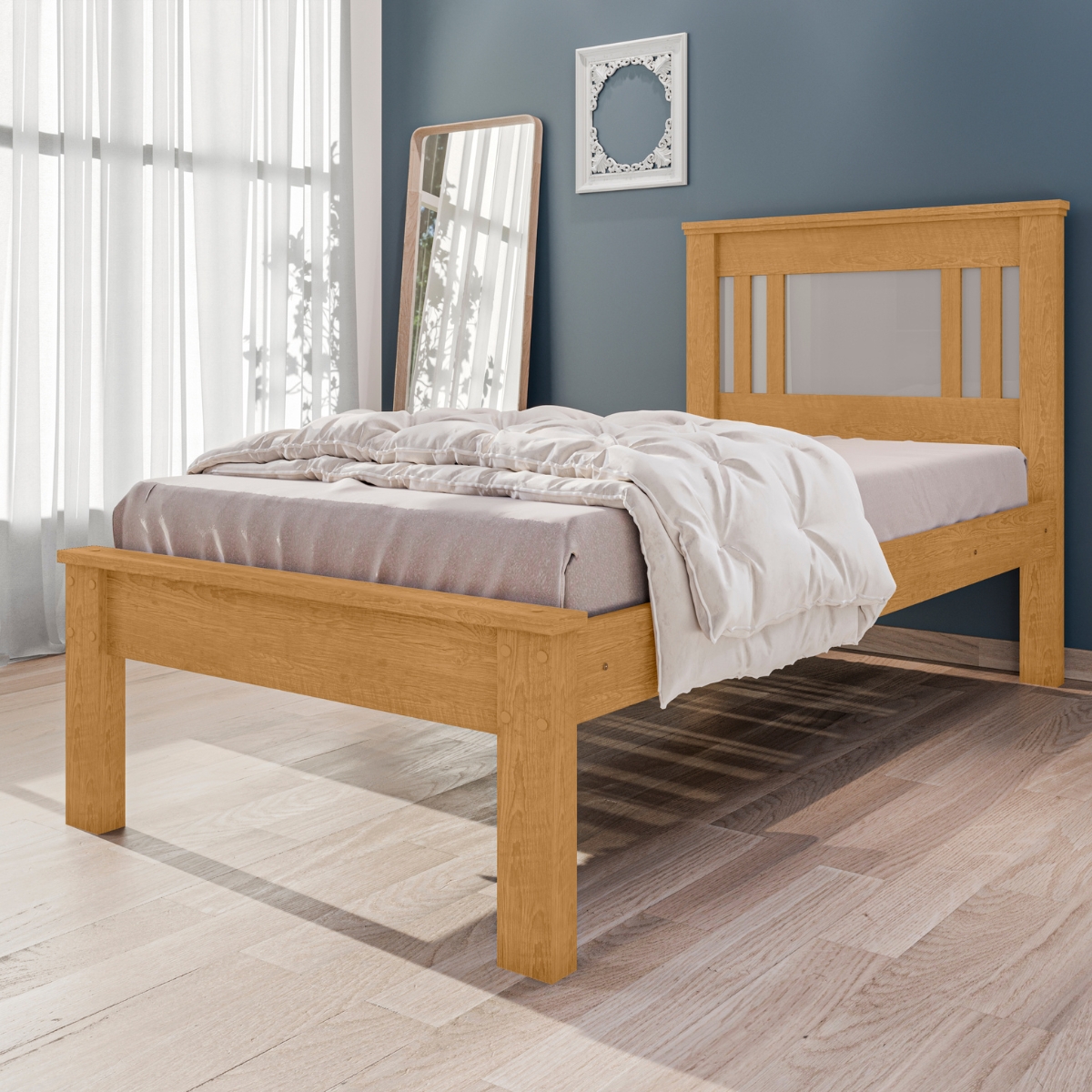 Cama de Solteiro Flex Com Colchão Macaé Naturalle Off White