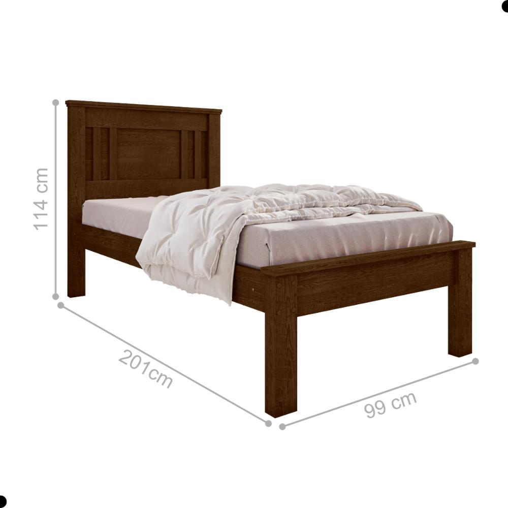Cama de Solteiro Flex Com Colchão Maricá Malbec Off White