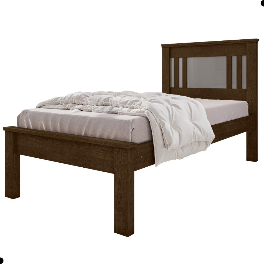 Cama de Solteiro Flex Com Colchão Maricá Malbec Off White