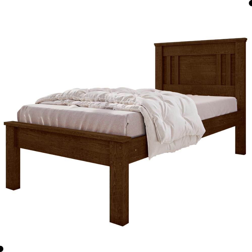 Cama de Solteiro Flex Com Colchão Maricá Malbec Off White