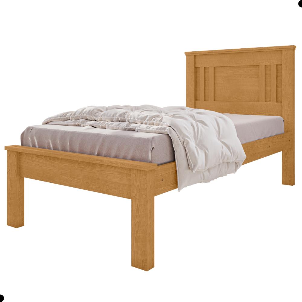 Cama de Solteiro Flex Com Colchão Maricá Naturalle Off White