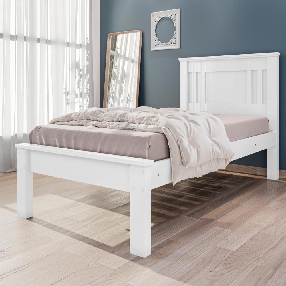 Cama de Solteiro com pés Maricá Branco