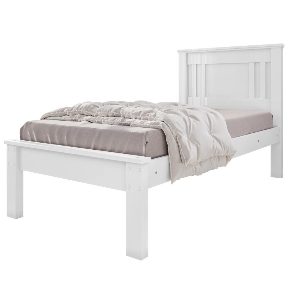 Cama de Solteiro com pés Maricá Branco