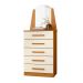 Comoda 1 Espelho  Gavetas Elite Cinamomo Off White