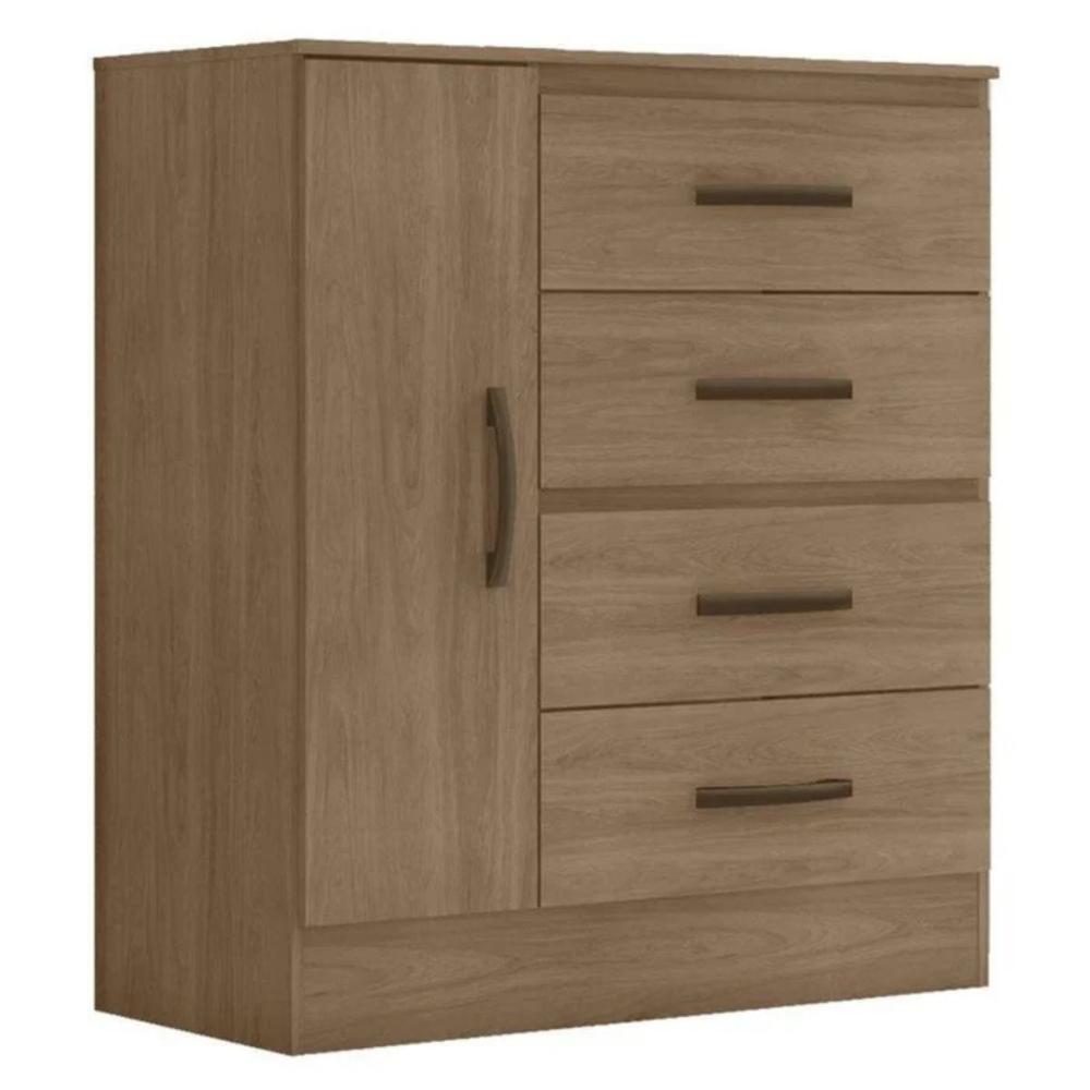 Comoda 1 Porta 4 Gavetas Ibitinga Carvalho Oak