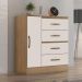 Comoda 1 Porta 4 Gavetas Ibitinga Nature Off White
