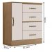Comoda 1 Porta 4 Gavetas Ibitinga Nature Off White