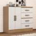 Comoda 2 Portas 4 Gavetas Fartura Nature Off White