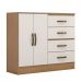 Comoda 2 Portas 4 Gavetas Fartura Nature Off White