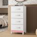 Comoda Siria 4 Gavetas Branco Rosa