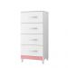 Comoda Siria 4 Gavetas Branco Rosa