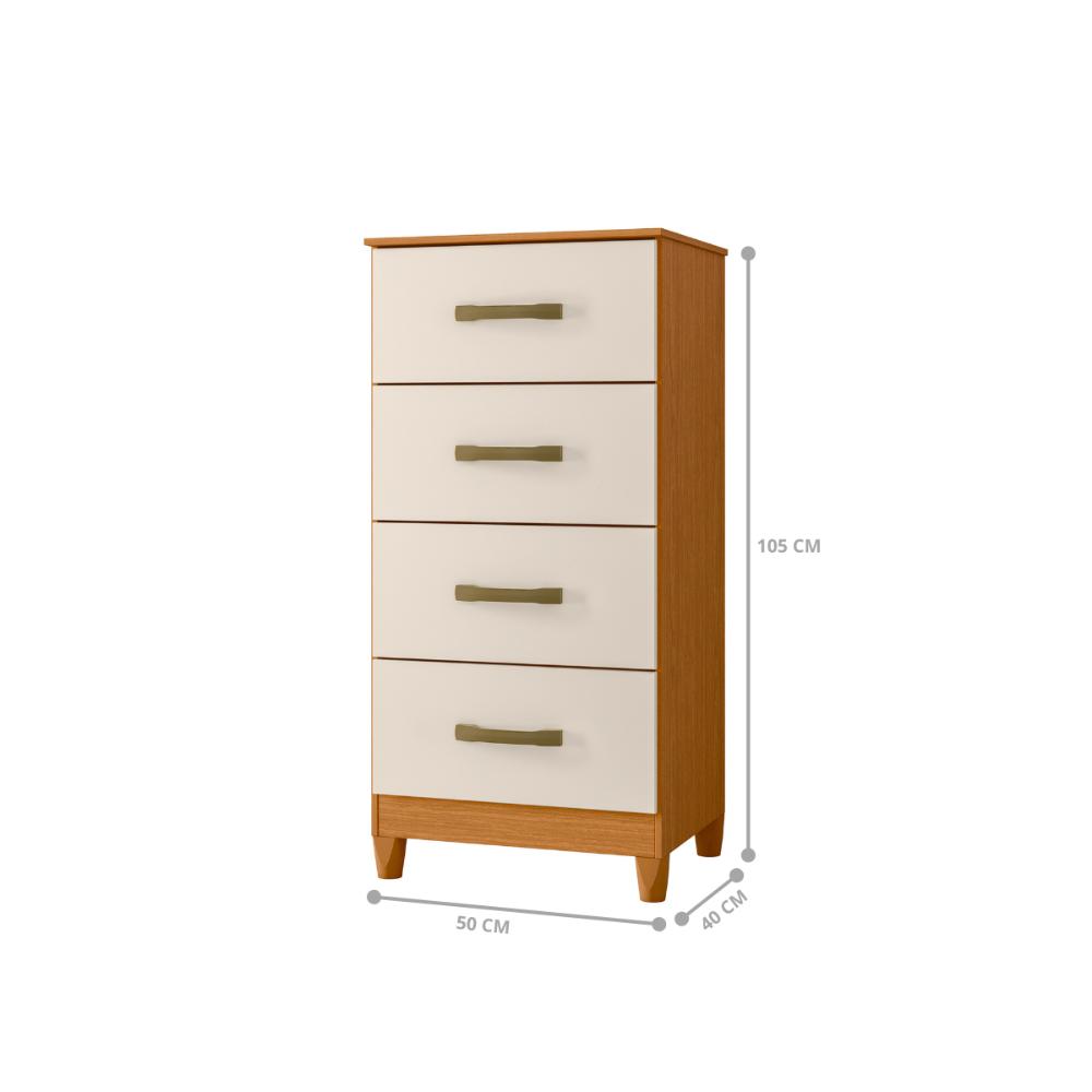 Comoda Siria 4 Gavetas Cinamomo Off White