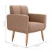 Conjunto  Poltrona e Puff Decorativos Josh Boucle Marrom