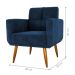 Conjunto  Poltrona e Puff Decorativos Josh Veludo Azul