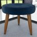 Conjunto  Poltrona e Puff Decorativos Josh Veludo Azul