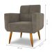 Conjunto  Poltrona e Puff Decorativos Josh Veludo Cappuccino