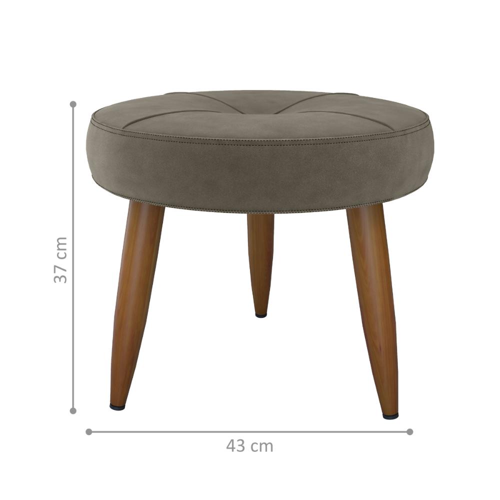 Conjunto  Poltrona e Puff Decorativos Josh Veludo Cappuccino