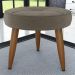 Conjunto  Poltrona e Puff Decorativos Josh Veludo Cappuccino