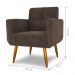 Conjunto  Poltrona e Puff Decorativos Josh Veludo Marrom