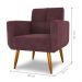 Conjunto  Poltrona e Puff Decorativos Josh Veludo Rose