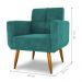 Conjunto  Poltrona e Puff Decorativos Josh Veludo Ver Menta